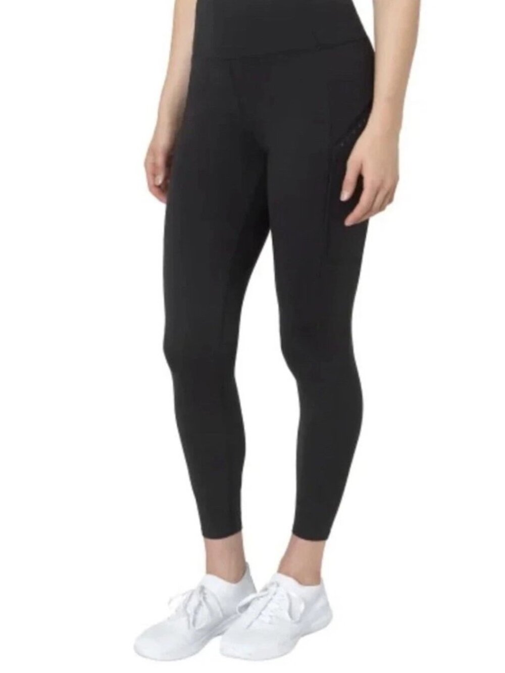 Mondetta Womens Black High-Waisted Leggings With Side Pockets Size M 25" Inseam